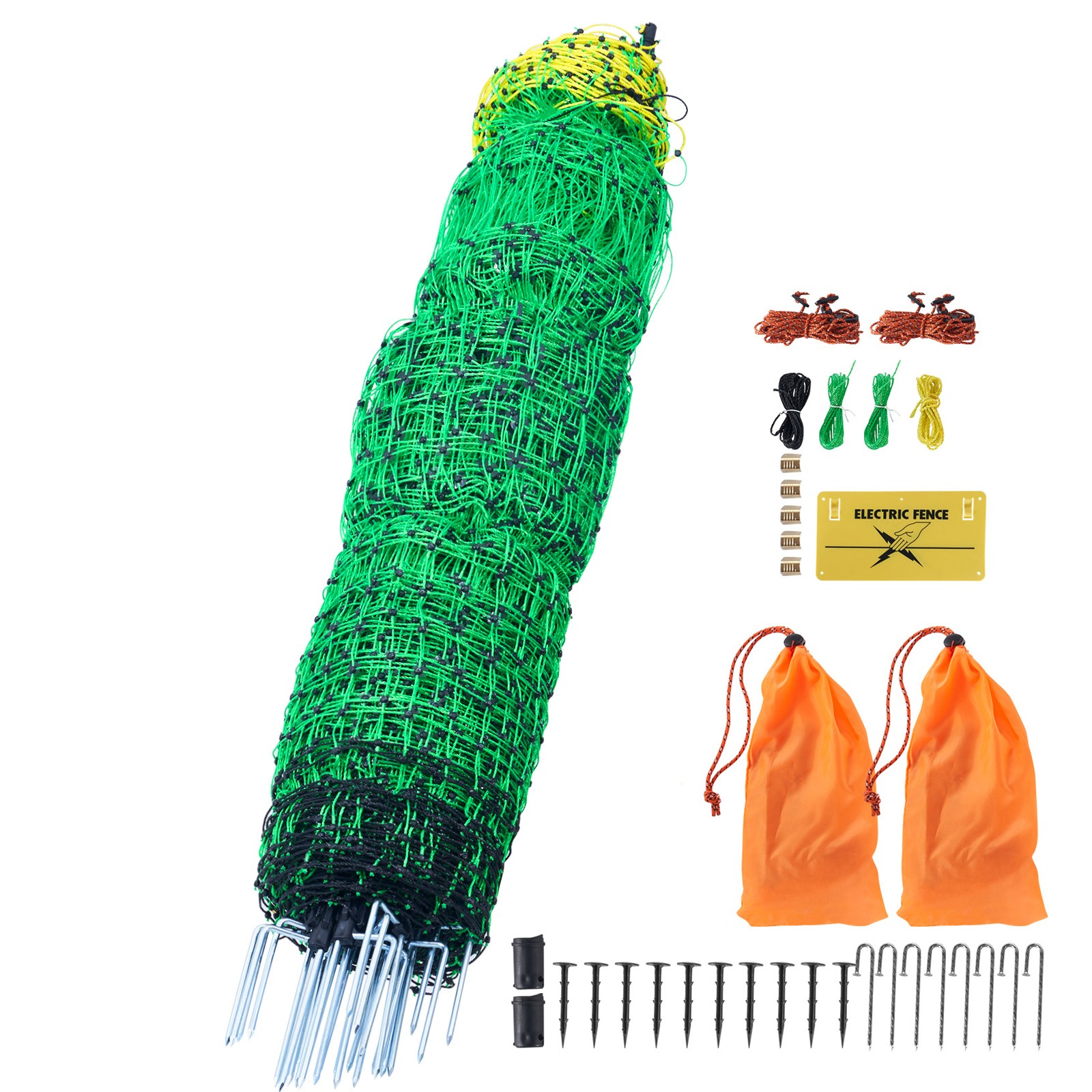 Uimoso Portable Electric Fence Netting 50″H x 164’L & Livestock with Mesh & Post