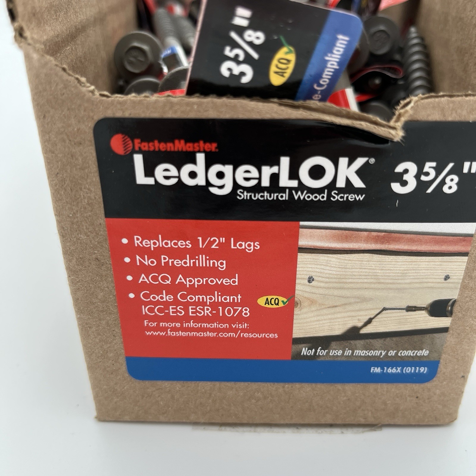 NEW!! 150 Pack LedgerLOK Structural Ledger 3-5/8 inch Wood Screws – FML358-INDY