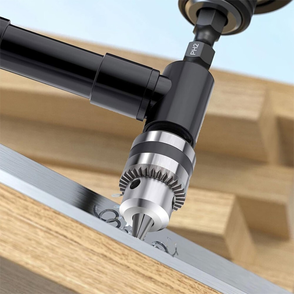 Cordless Right Angle Drill Adapter 90 Degree Adapter Drill with 3/8″ Keyed Chuck