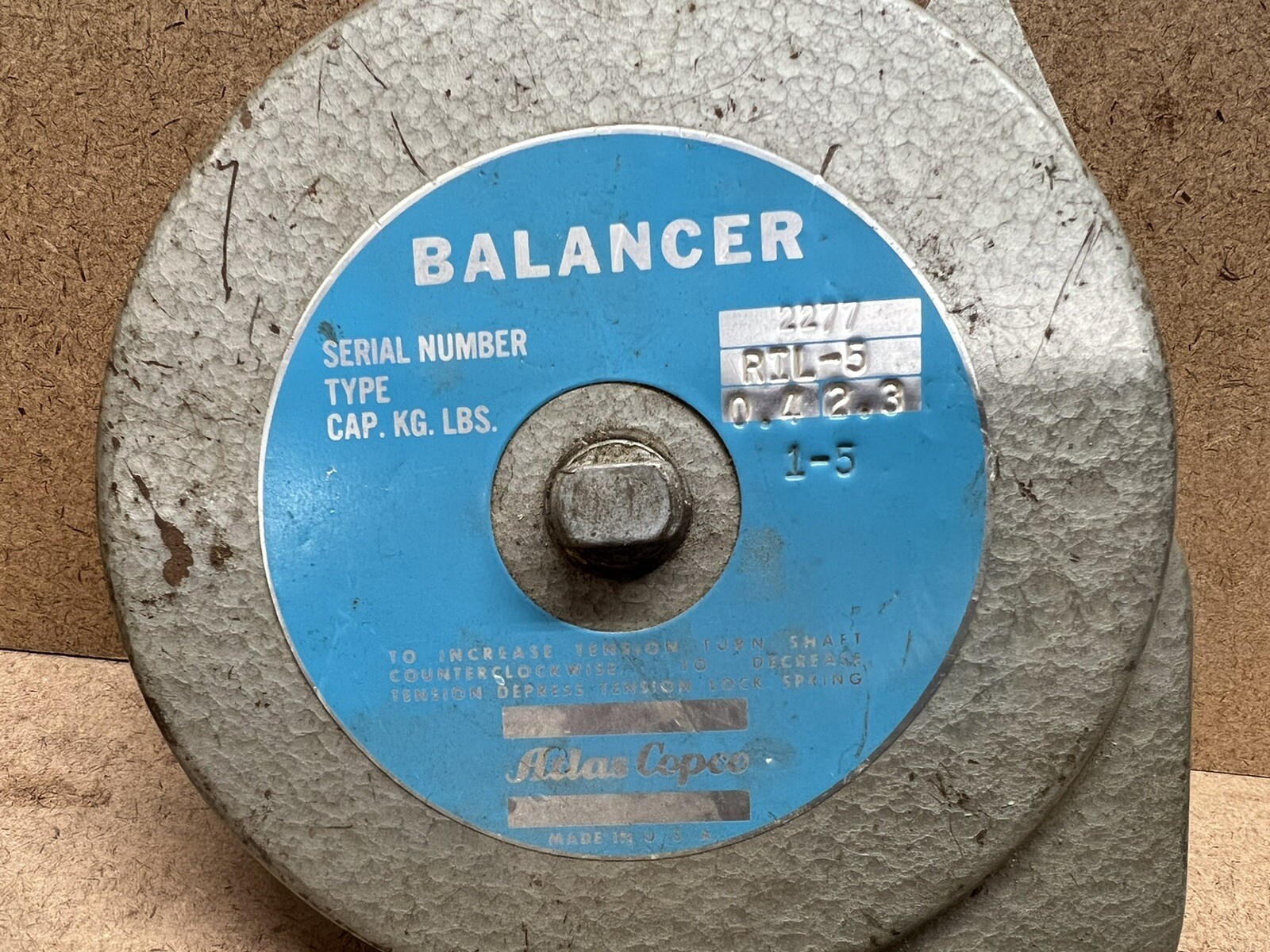 Atlas Copco Balancer Model: AIL-5 1-5lbs/0.4-2.3KG Serial #2277