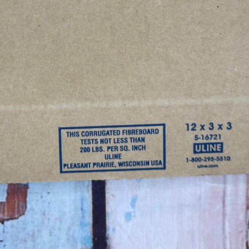 Uline 12 X 3 X 3 Corrugated Shipping Boxes (25PK)