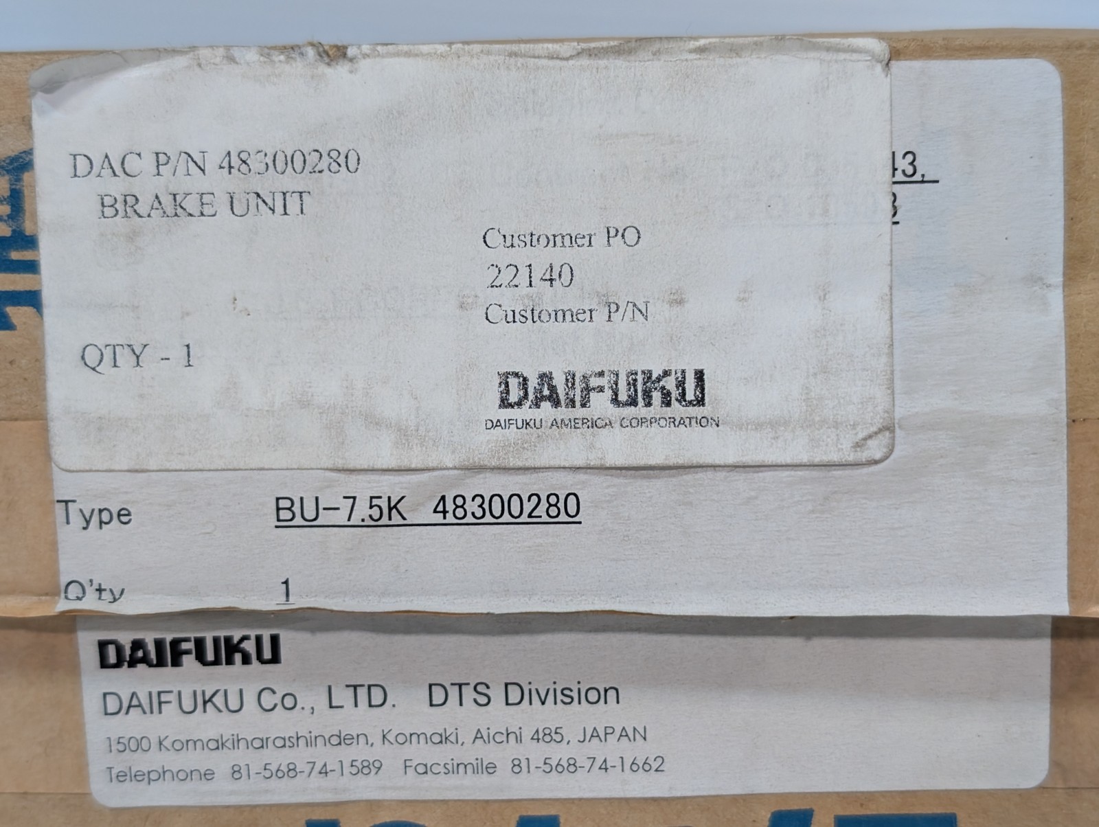 Mitsubishi Daifuku BU-7.5K Brake Option Unit for FREQROL Drive, 48300280, 200V