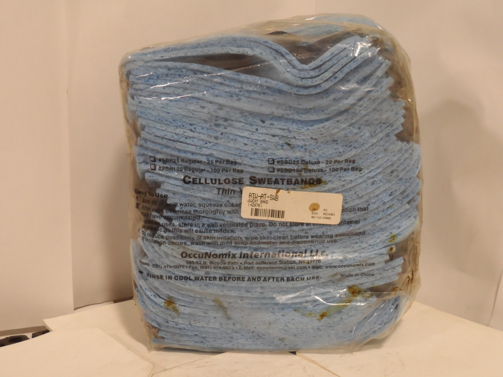 Occunomix SBR100 Disposable Absorbent Sweatband Regular Blue (100 PCS) – New …