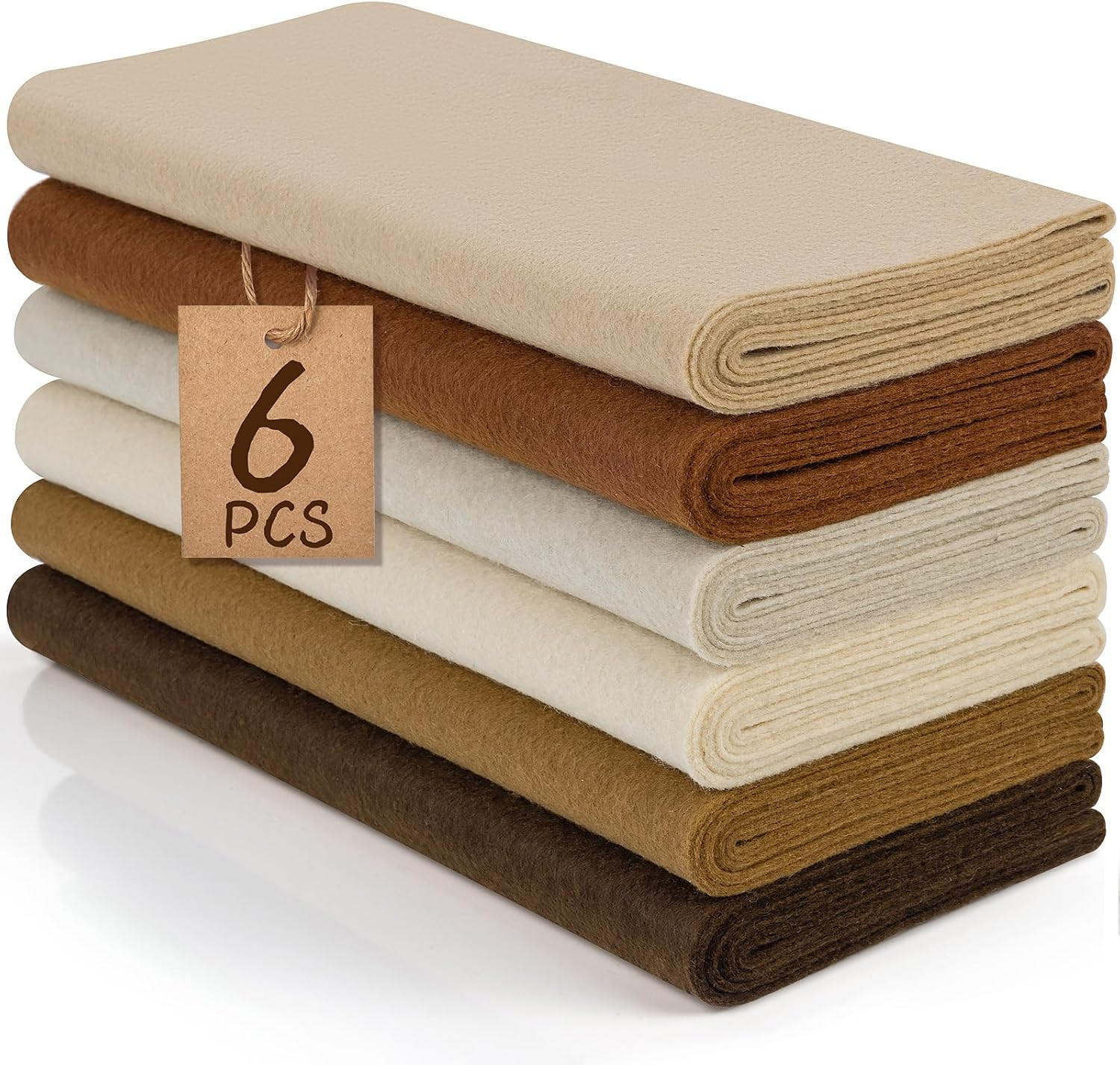 6 Rolls 12″X35″ 1.4Mm Thick Soft Felt Fabric Sheet 6 Assorted Earth Tone Series
