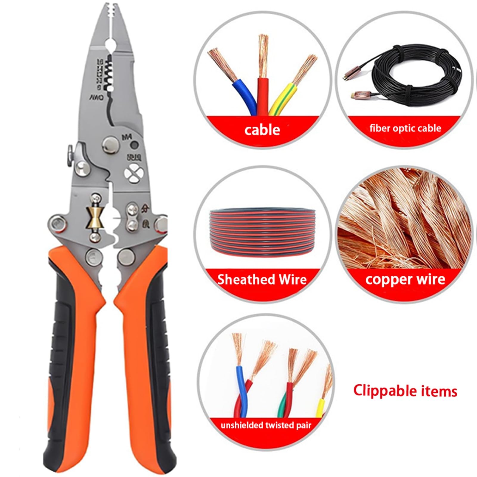 2 PCS 12 In 1 Multifunctional Wire Stripper Twister Foldable Crimping Pliers