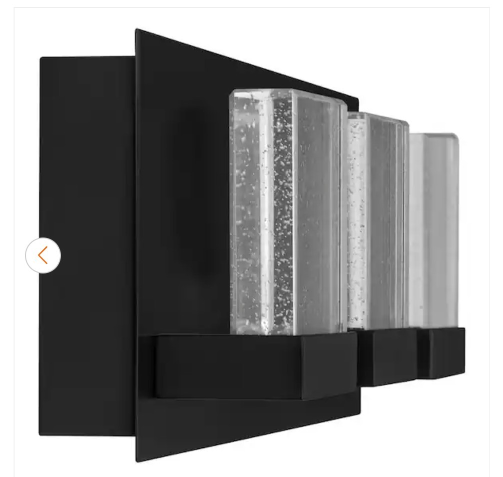 H D Alberson 18.1 in. W 3-Light Matte Black Integrated LED Bathroom Vanity Light