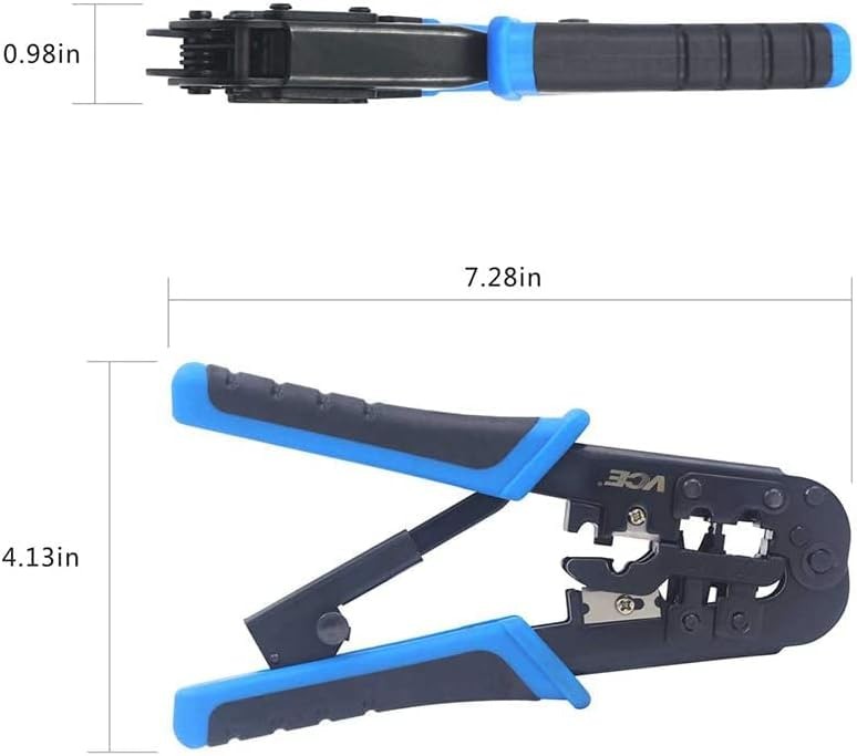 VCE RJ45 RJ11/RJ12 RJ22 Ethernet Crimp Tool Crimper Cutter Stripper All-in-on…