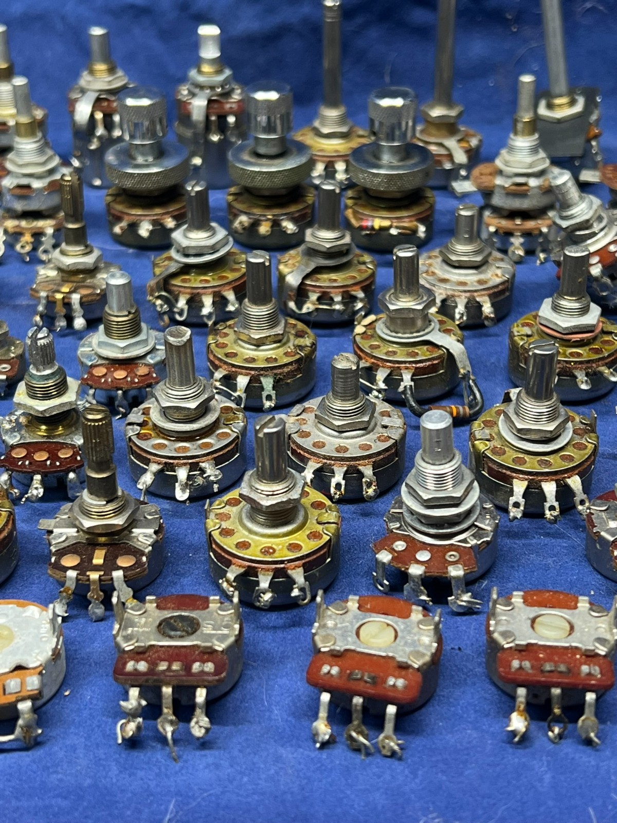Variable Resistors ~ Assorted vintage potentiometers ~ Used & untested x 64