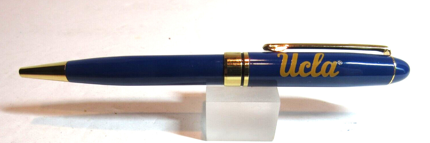 LOT of 5 UCLA Imprinted Ballpoint pen heavy metal body+Velvet Pouch