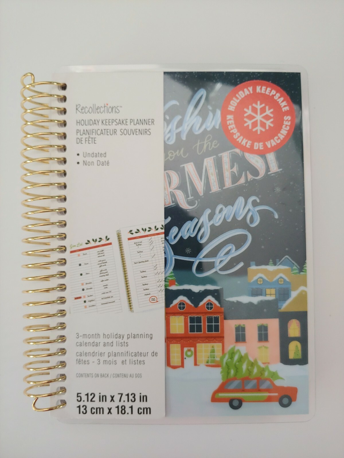 Recollections Holiday Keepsake Planner 3 Month Undated Christmas Lists