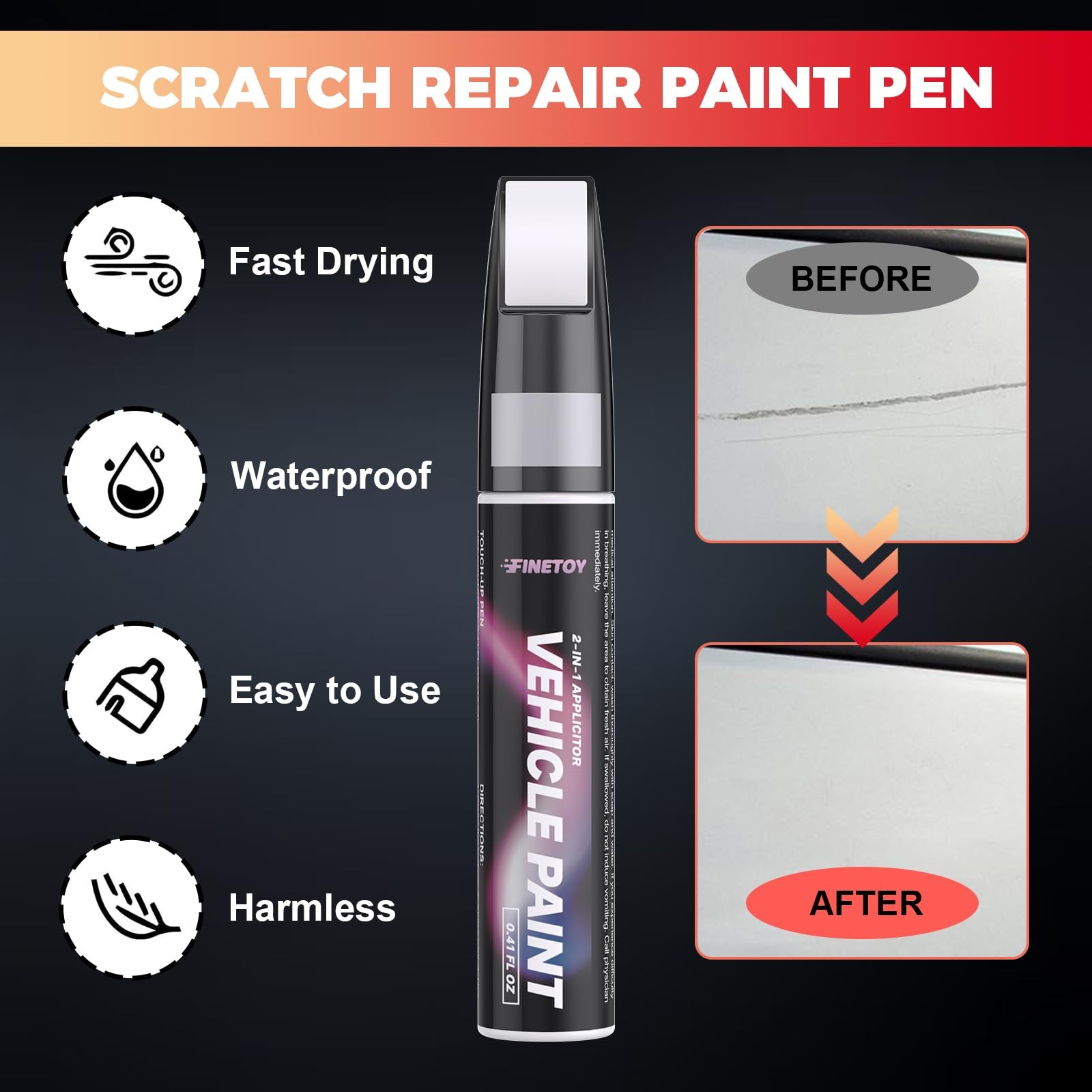 Blue Pearl Touch Up Paint for Subaru Quick Scratch Repair, 2in1 Pen & Brush