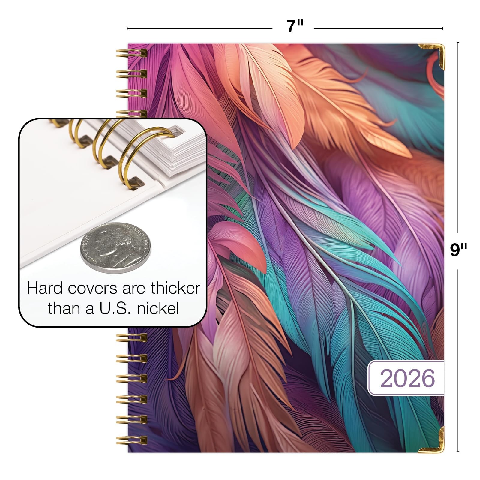 HARDCOVER 2026 Planner, 7″x9″: 14 Months (November 2025 – December 2026), Dai…