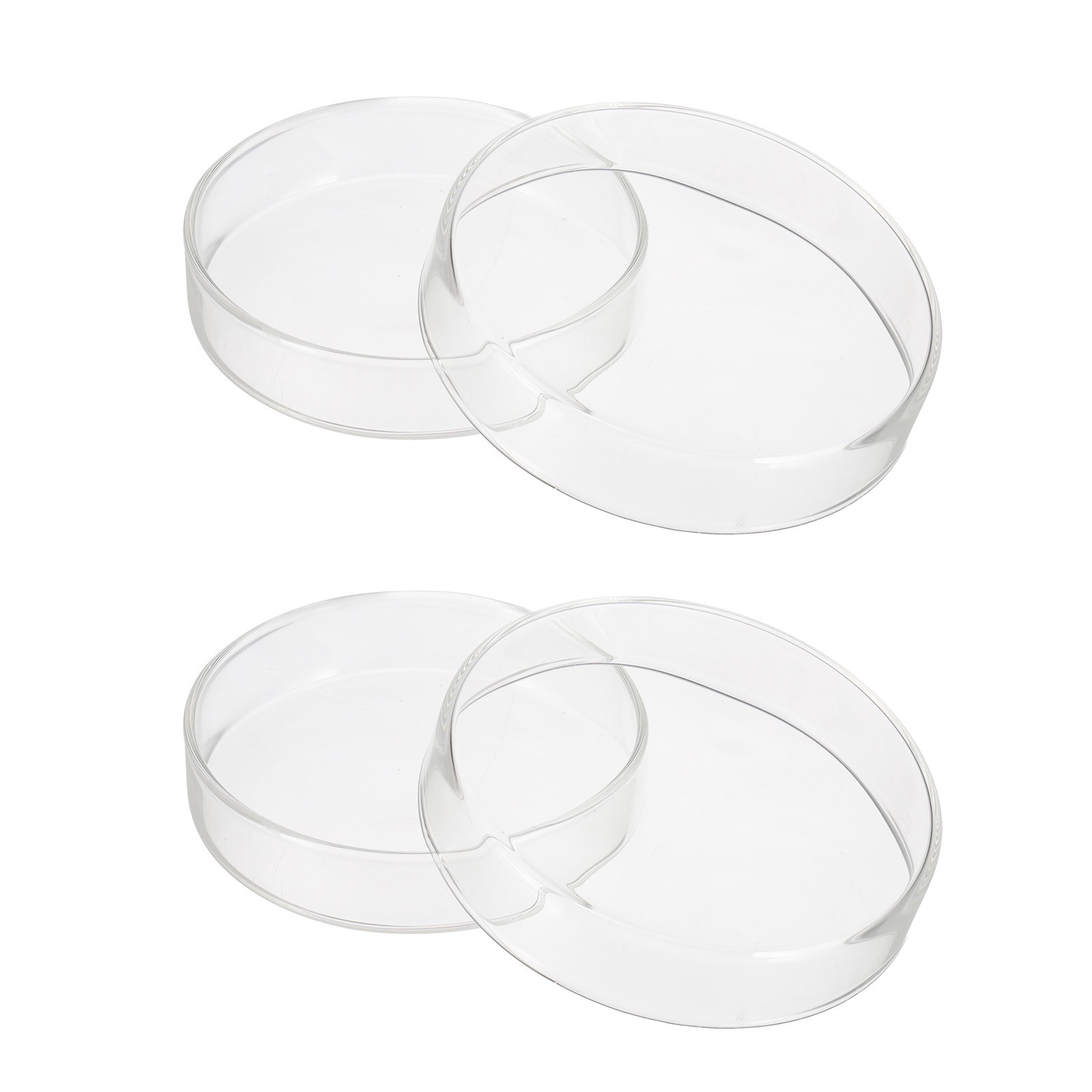 90mm/3.54inch 2Pcs High Borosilicate Glass Petri Dishes for Lab, Clear