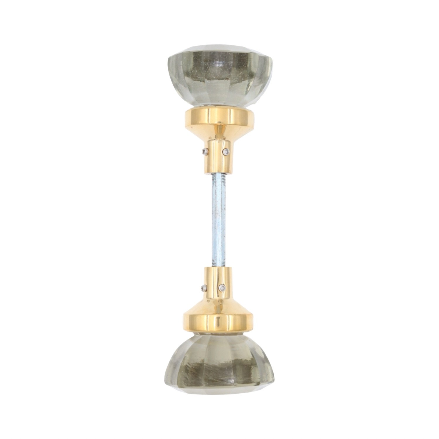 Clear Crystal Glass Door Knobs with Solid Brass Ferrules For Sets – 2 Choices