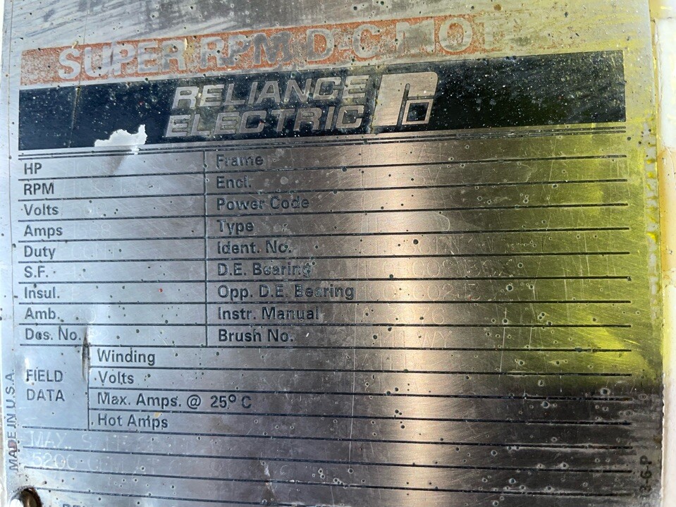 1000 HP Reliance DC Electric Motor 1200 RPM Fr B842AT DPFVBB 500 V EOK