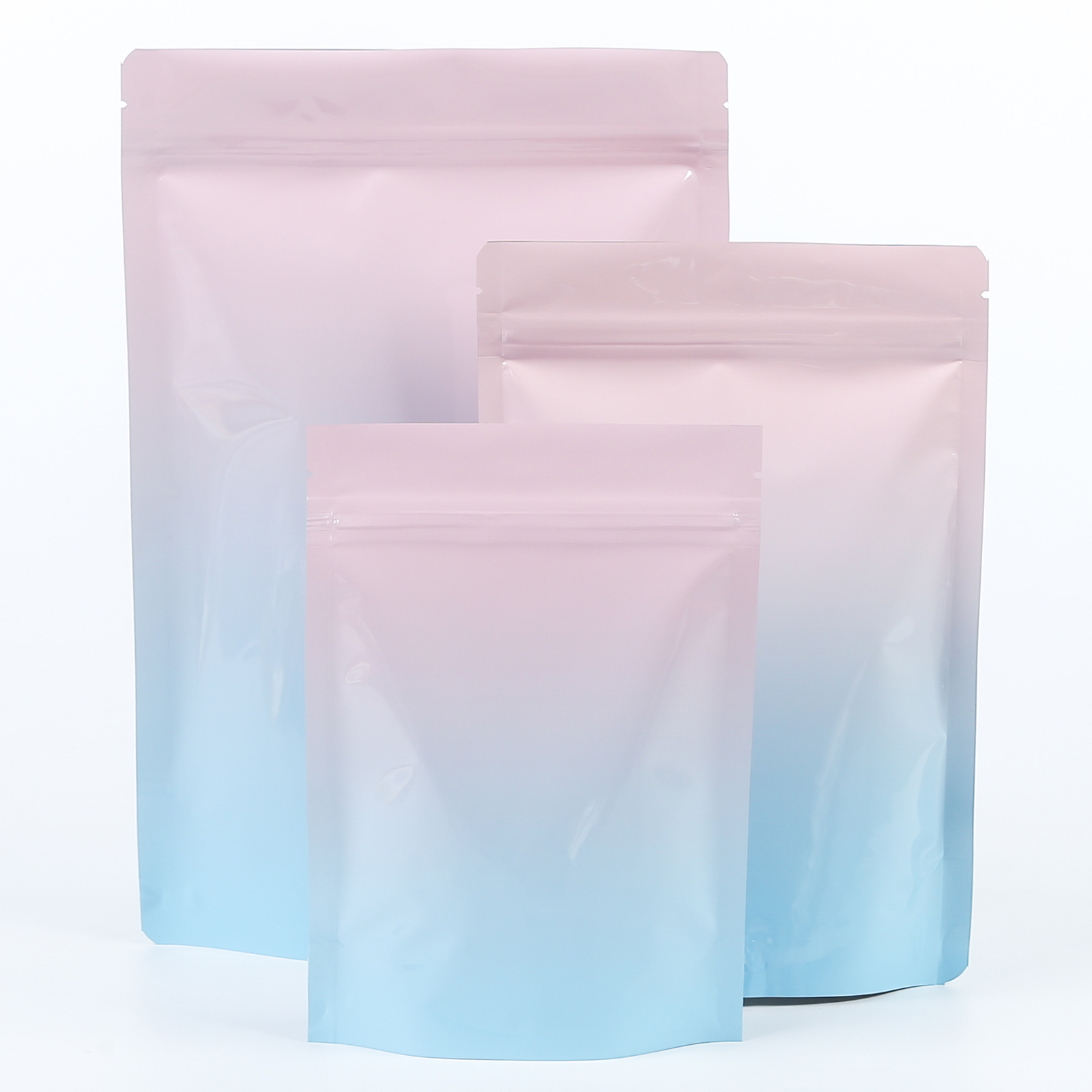 100 Pink Mylar Packaging Bags Empty Blue Foil Pouches Gradient Stand Up Pouch