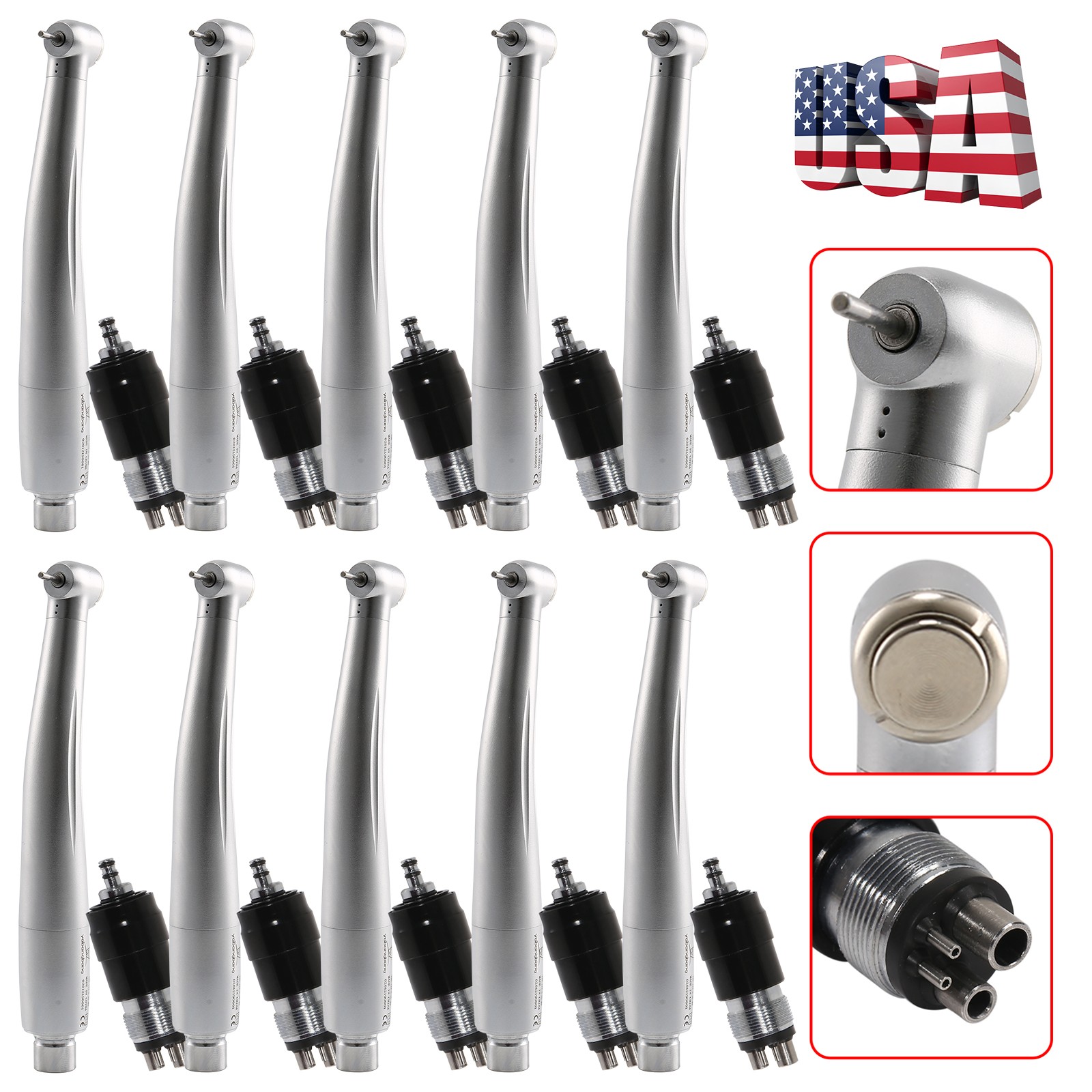 10* NSK Style Dental High Speed Turbine Handpiece W/ Quick Coupler 4 Hole YBNK4
