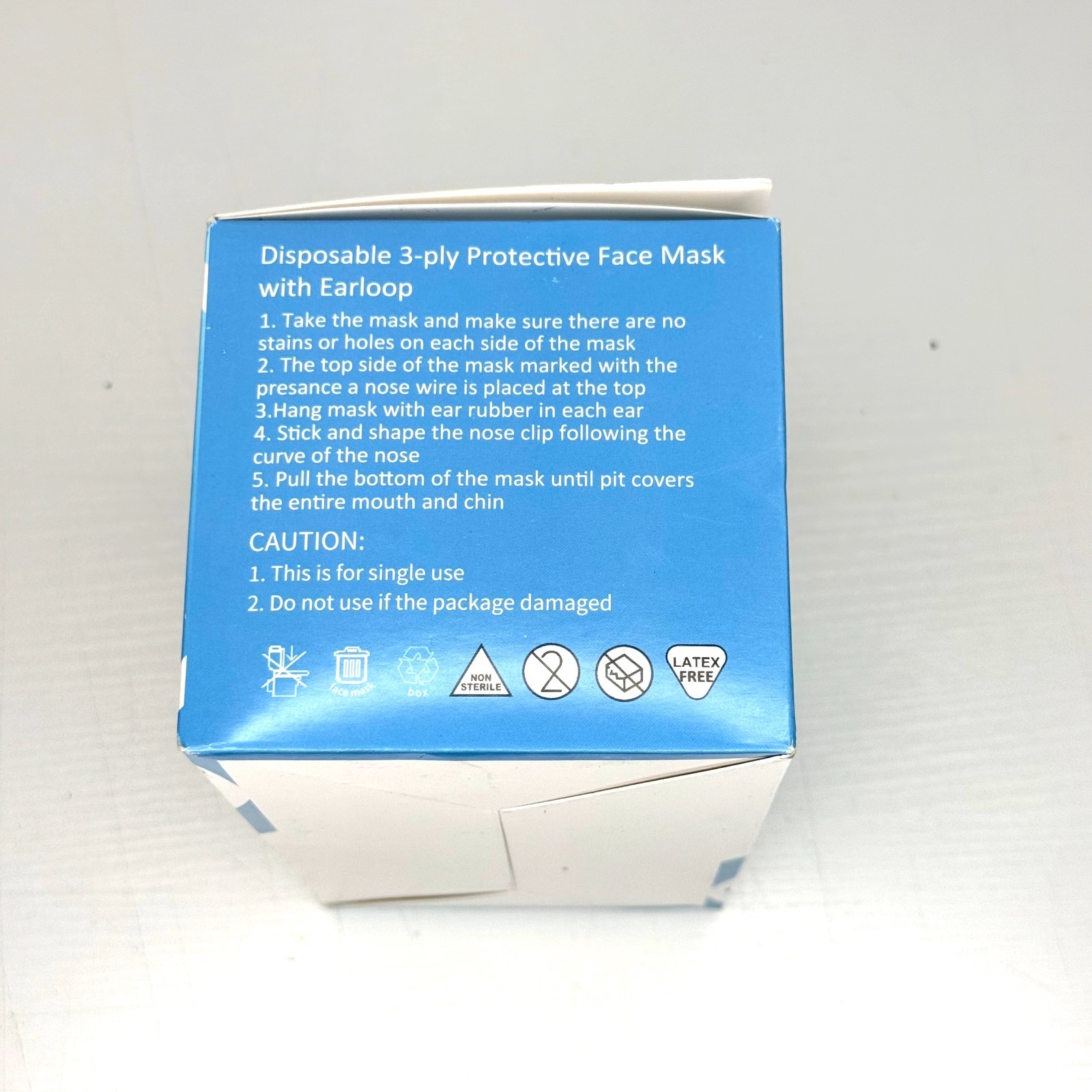 NEW 50 PCS Disposable 3-Ply Protective Earloop Face Mask Non Medical Adult Size