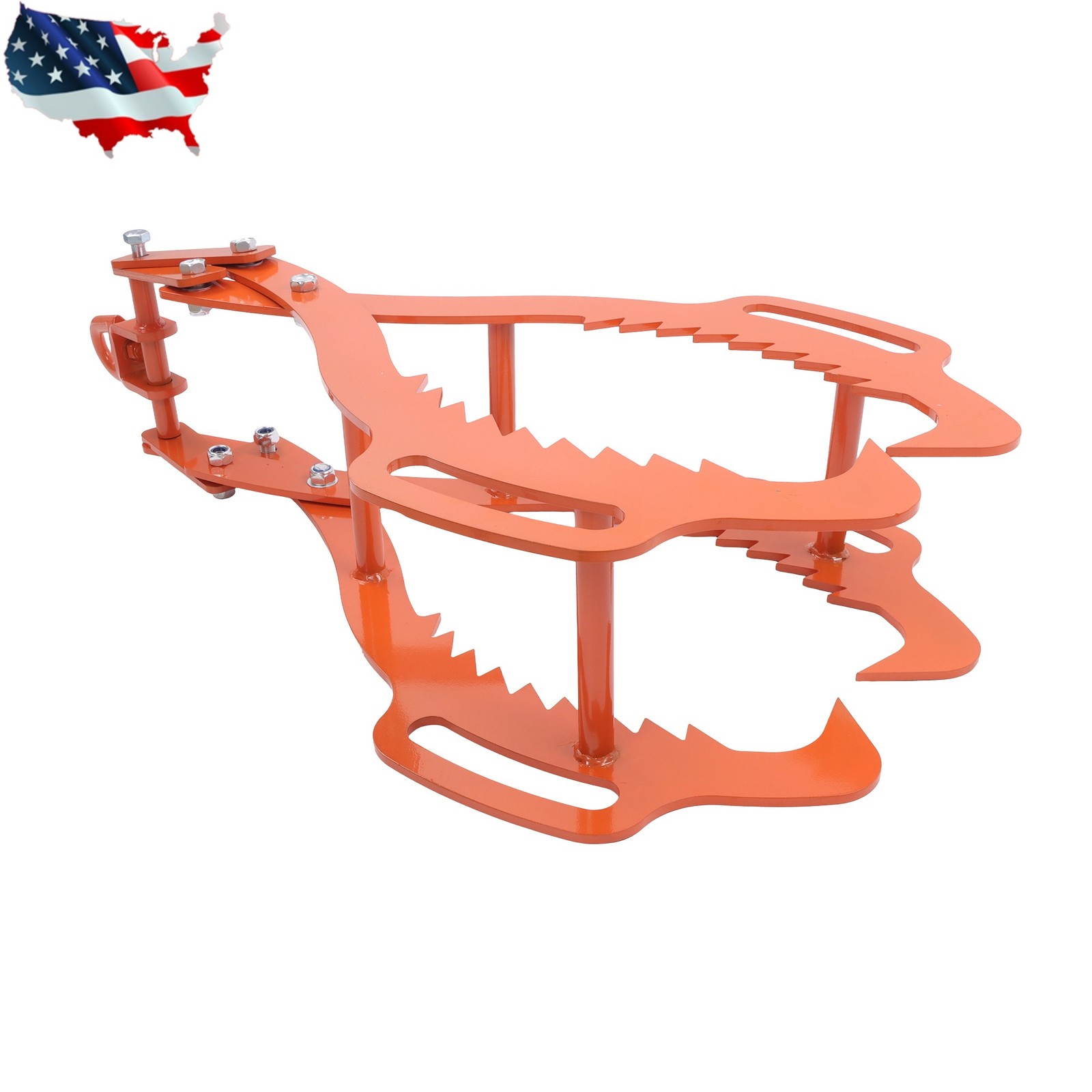 36 Inch Log Lifting Tongs Heavy Duty Steel 4 Serrated Claw Swivel Dragging Tongs