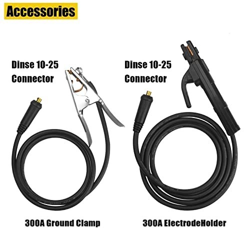 SSIMDER 300A Stick Welding Electrode Holder Set with Cable & Ground Clamp