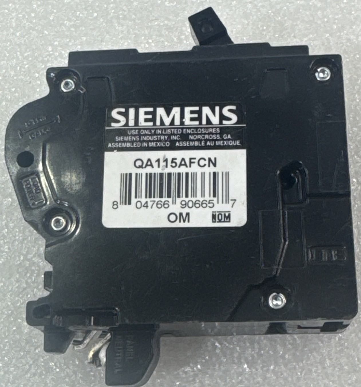 SIEMENS QA115AFCN 15A 1-POLE AFCI BREAKER 120V PLUG-ON NEUTRAL ARC FAULT NEW