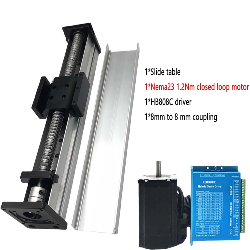 Linear Actuator Slide Table Sealed Nema23 motor Kit Ball Screw for PCB Drilling