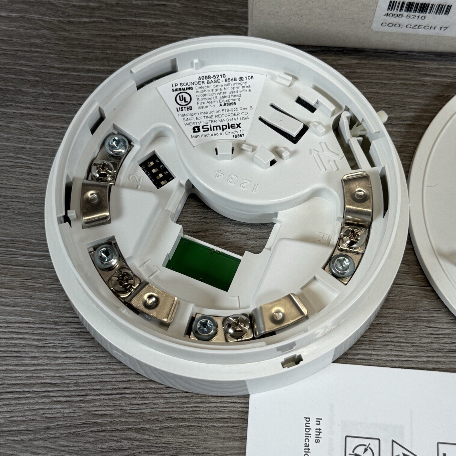 Simplex 4098-5210 MX Digital Loop LP Sounder Base White