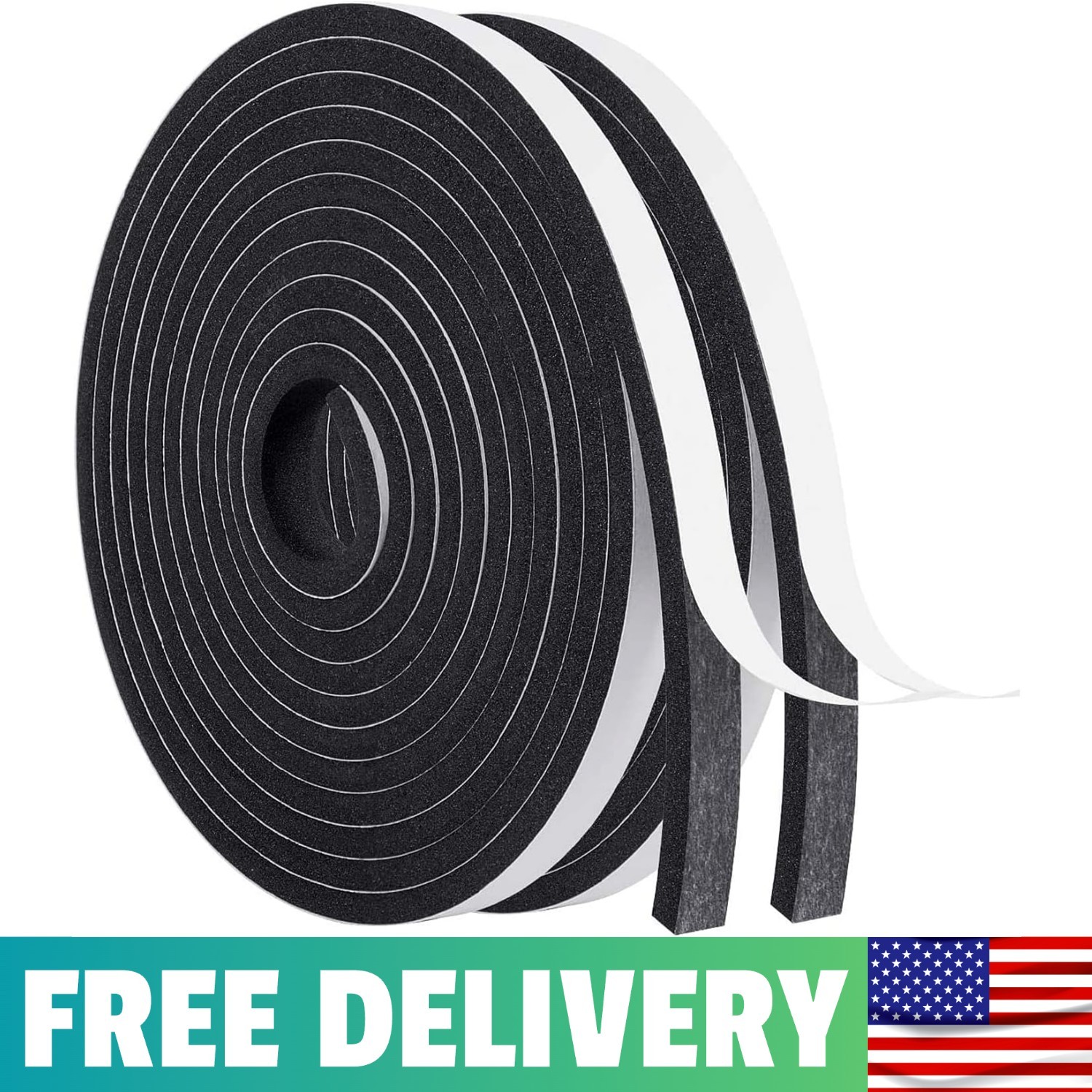 1/2in Wide X 1/4in Thick Foam Tape For Door Insulation Window Seal | Closed Cell