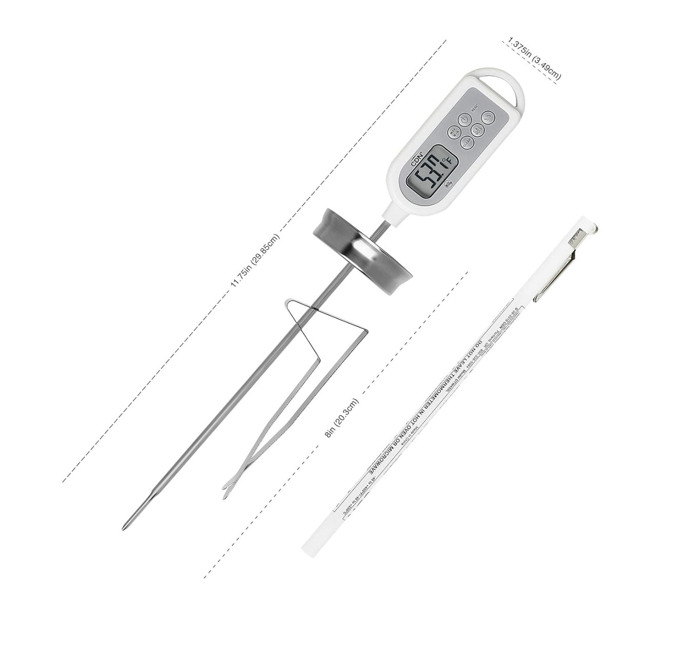 CDN DTW450L ProAccurate Shatterproof Long Stem Waterproof Thermometer