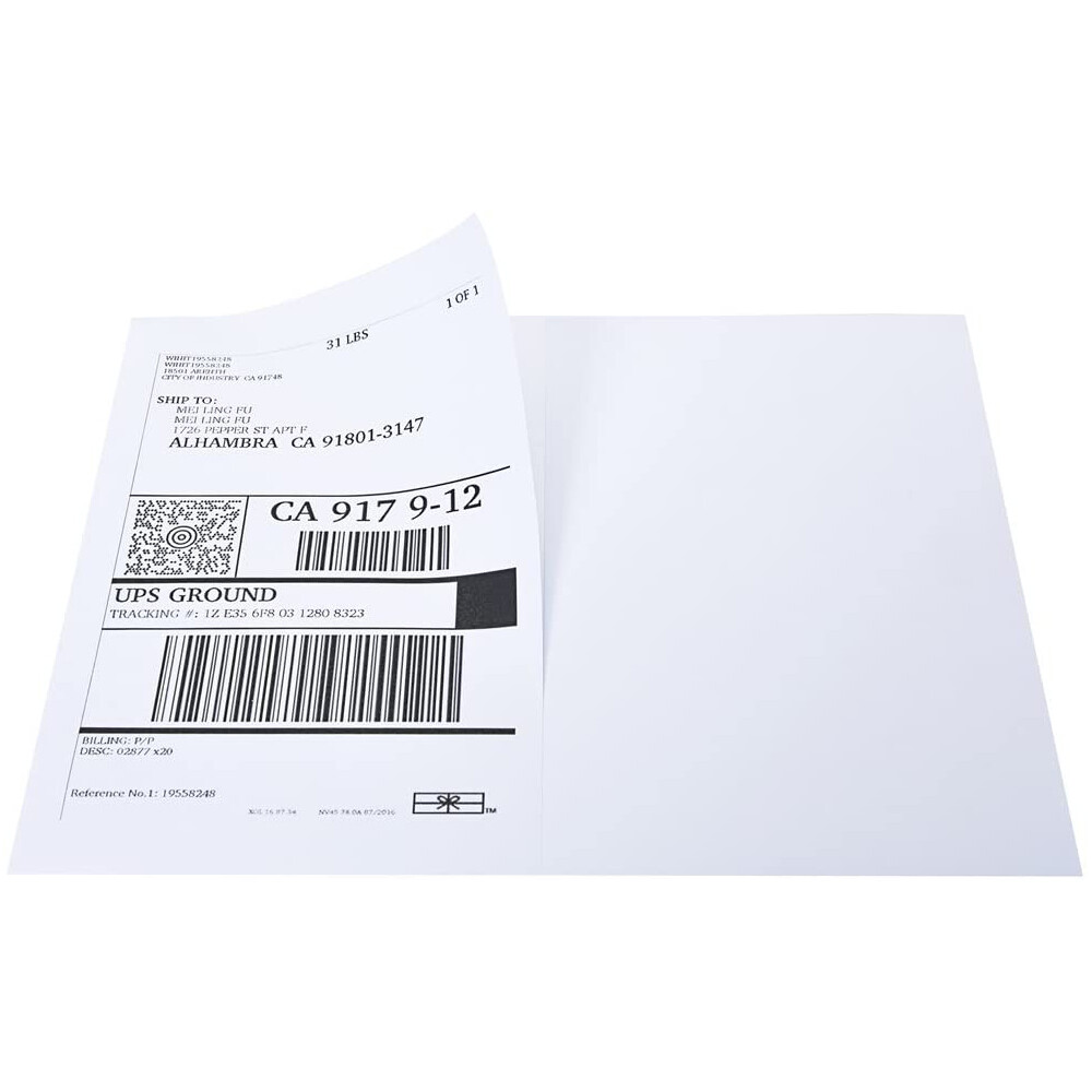 400 Shipping Labels Half Sheet Print STRONG ADHESIVE 5-1/2″ x 8-1/2″ Laser Ebay