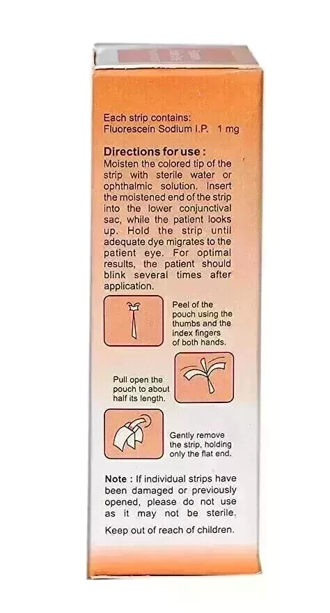 Ophthalmic Fluorescein Strips lot pack of 10 PC WITH EXPEDITE SHIPPING