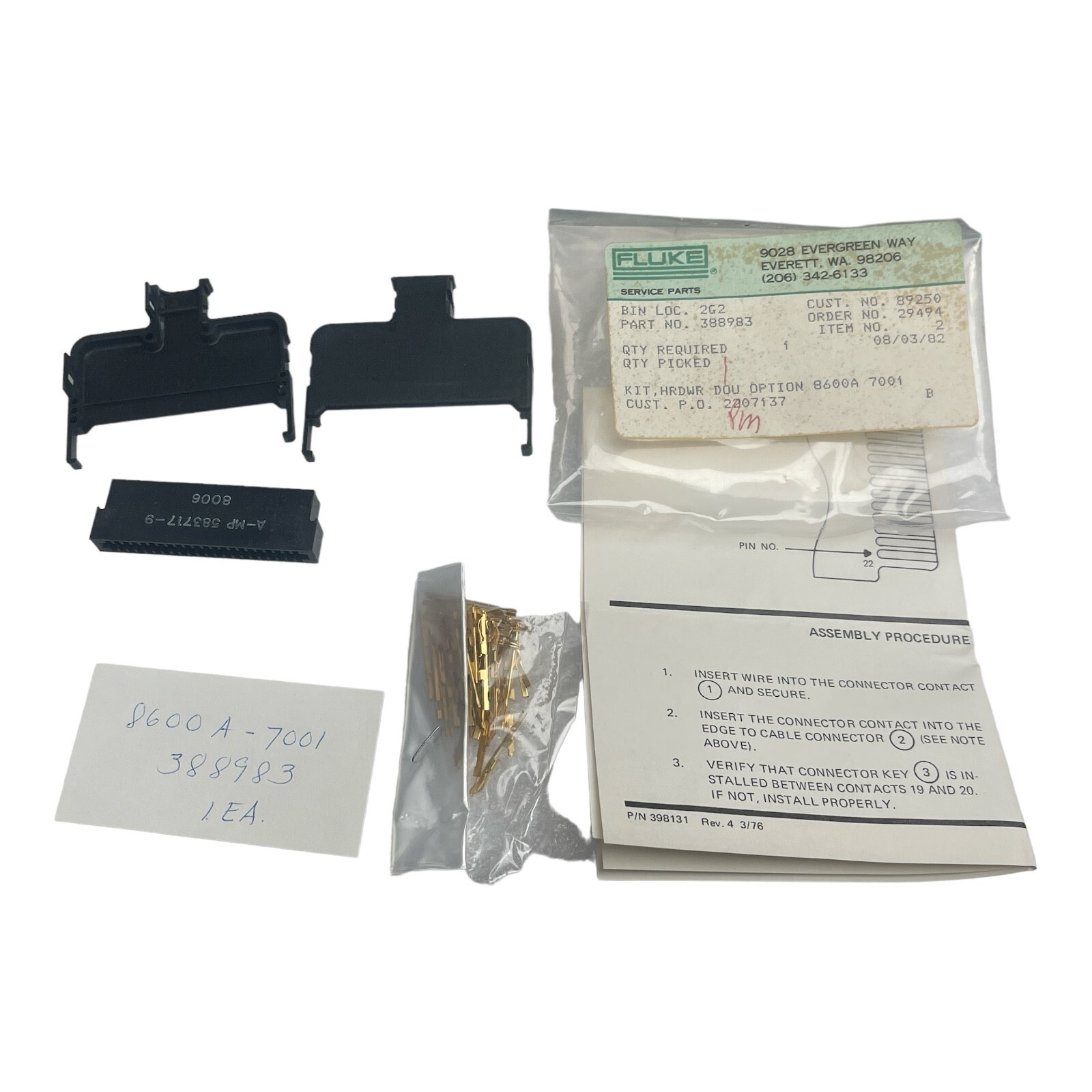 FLUKE 8600A-7001 CONNECTOR HARDWARE KIT NOS NEW OLD STOCK 38893