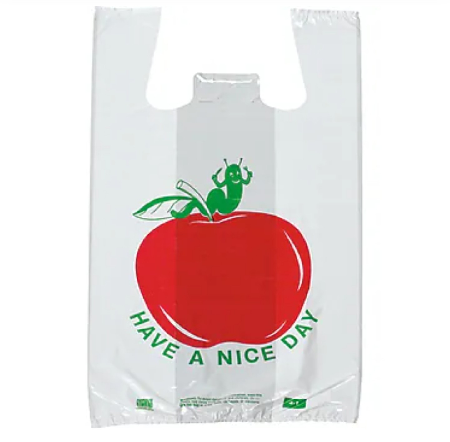 Pre-Printed T-Shirt Bags «Have a Nice Day» Apple, 1000/Case