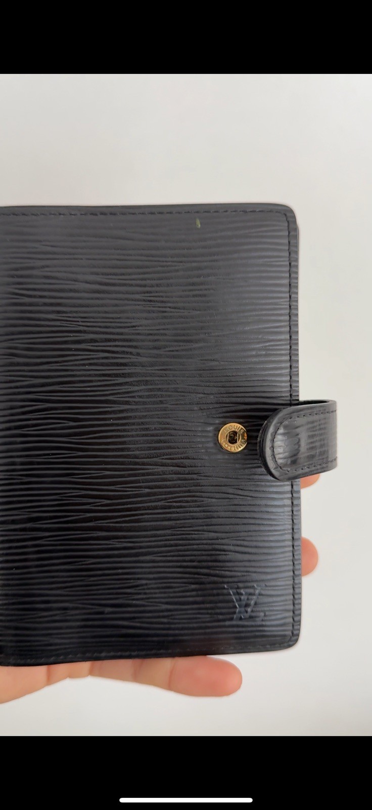 Louis Vuitton Authentic Notebook Cover Epi Black Agenda PM Noir Made in Spain