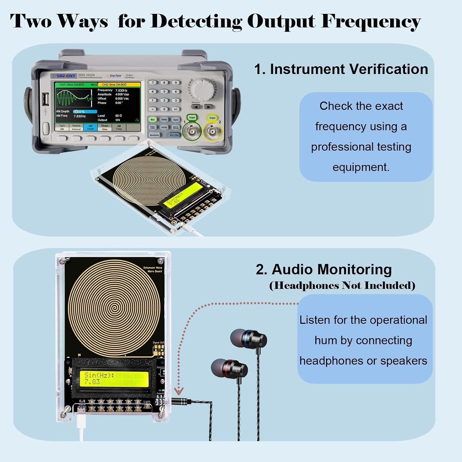 Adjustable Frequency Generator for Healing (0.01Hz-299Khz) 7.83Hz Schumann Reso
