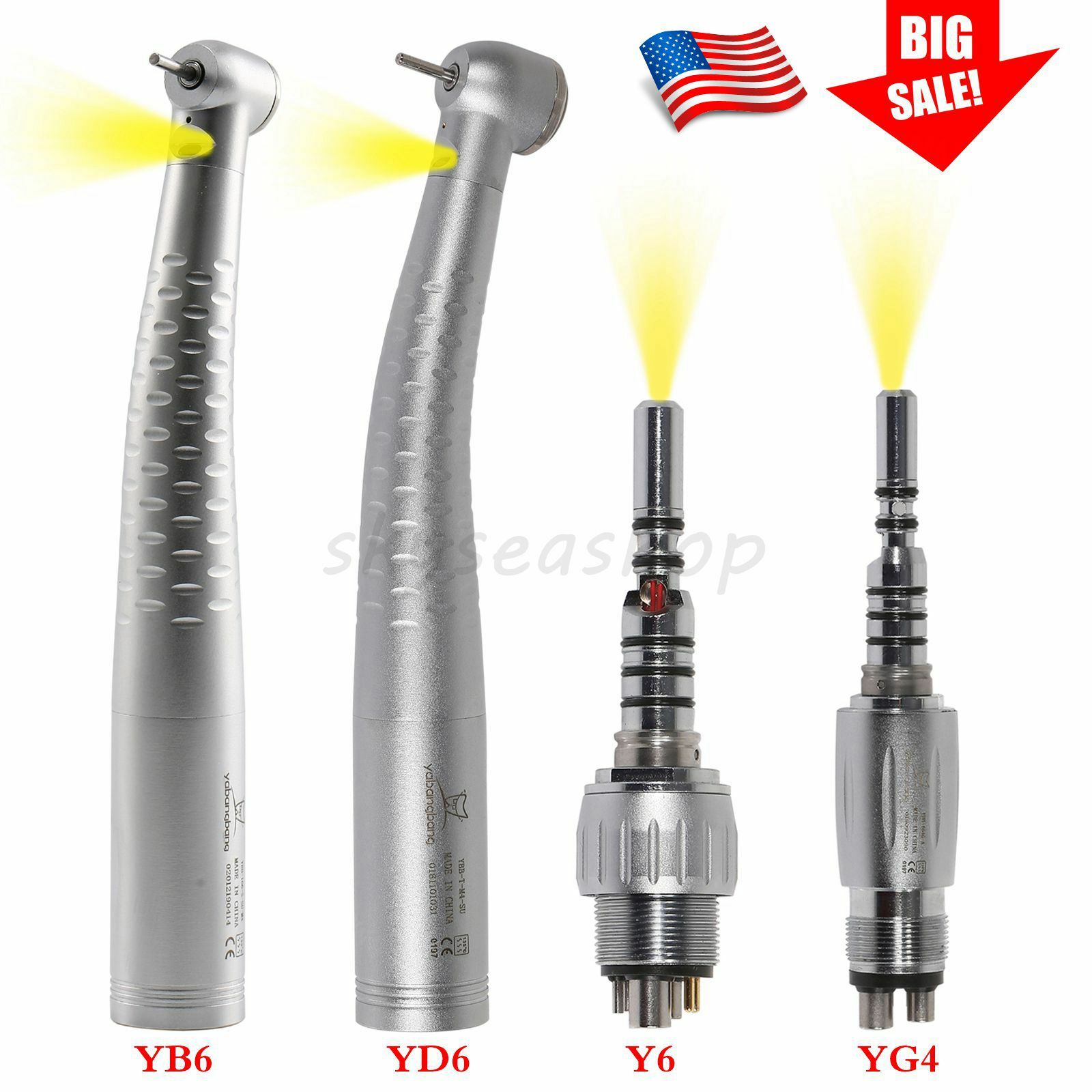 Dental Fiber Optic LED Handpiece Fast Turbine / LED Quick Coupler 4Hole/6Hole