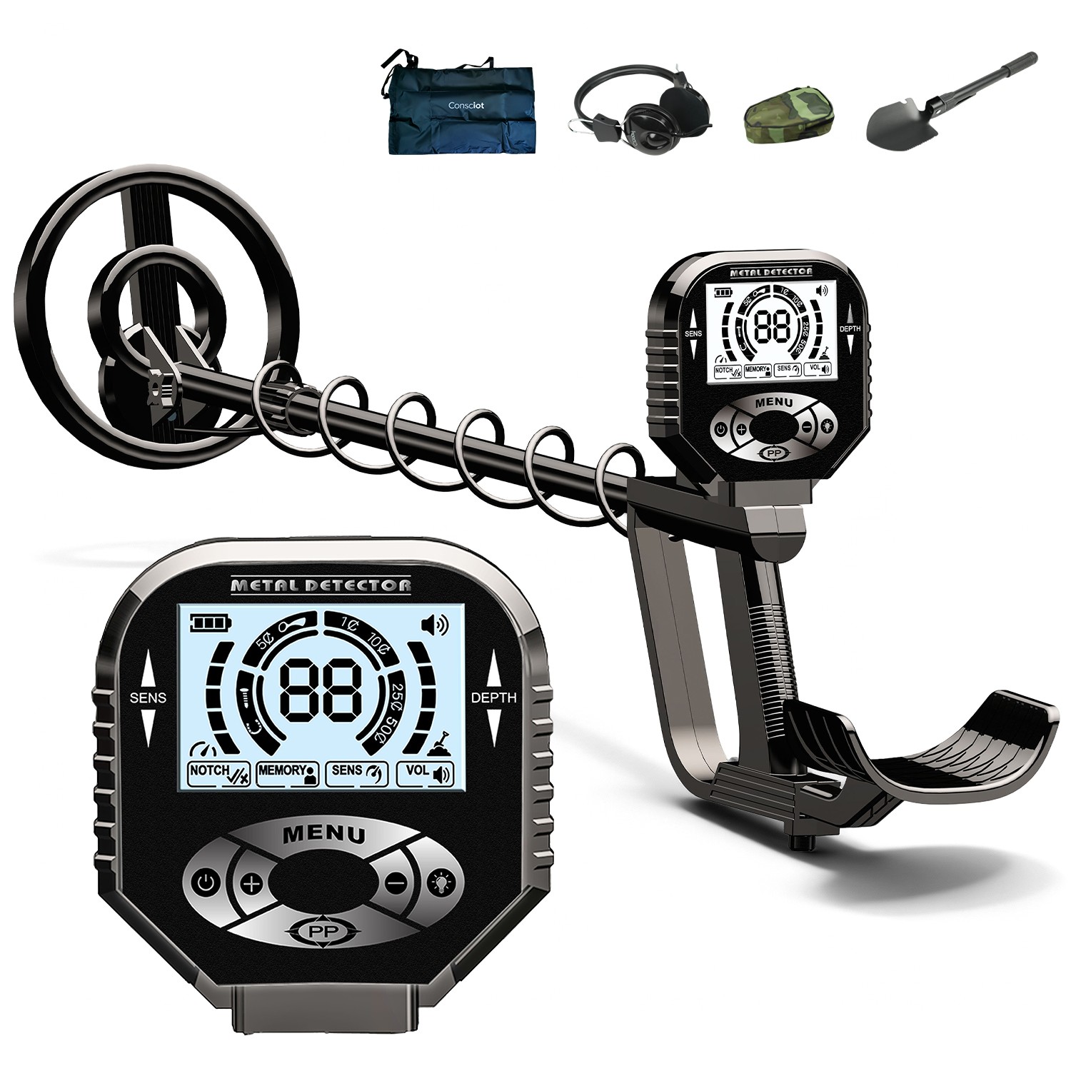Metal Detector for Adults Professional, Pinpoint Metal Detector with LCD Disp…