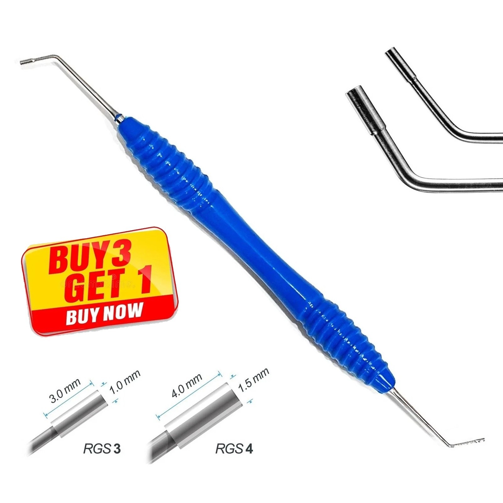 Dental Instrument RGS 3-4 Silicon Blue Handle Depth Dimensions for Restoration