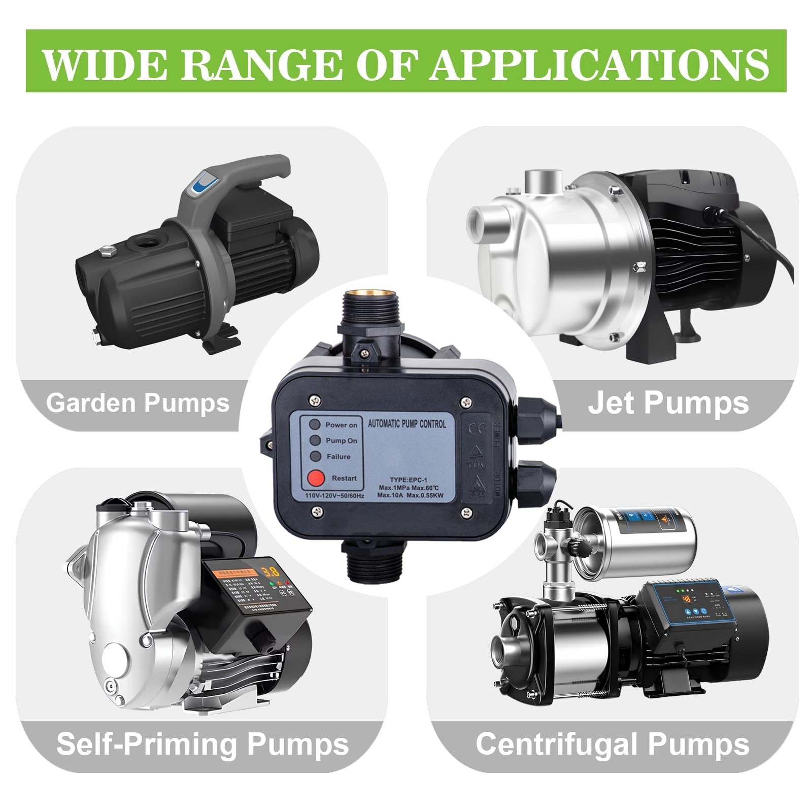 1 PCS IP65 Automatic Water Pump Pressure Controller Flow Sensor 110V120V