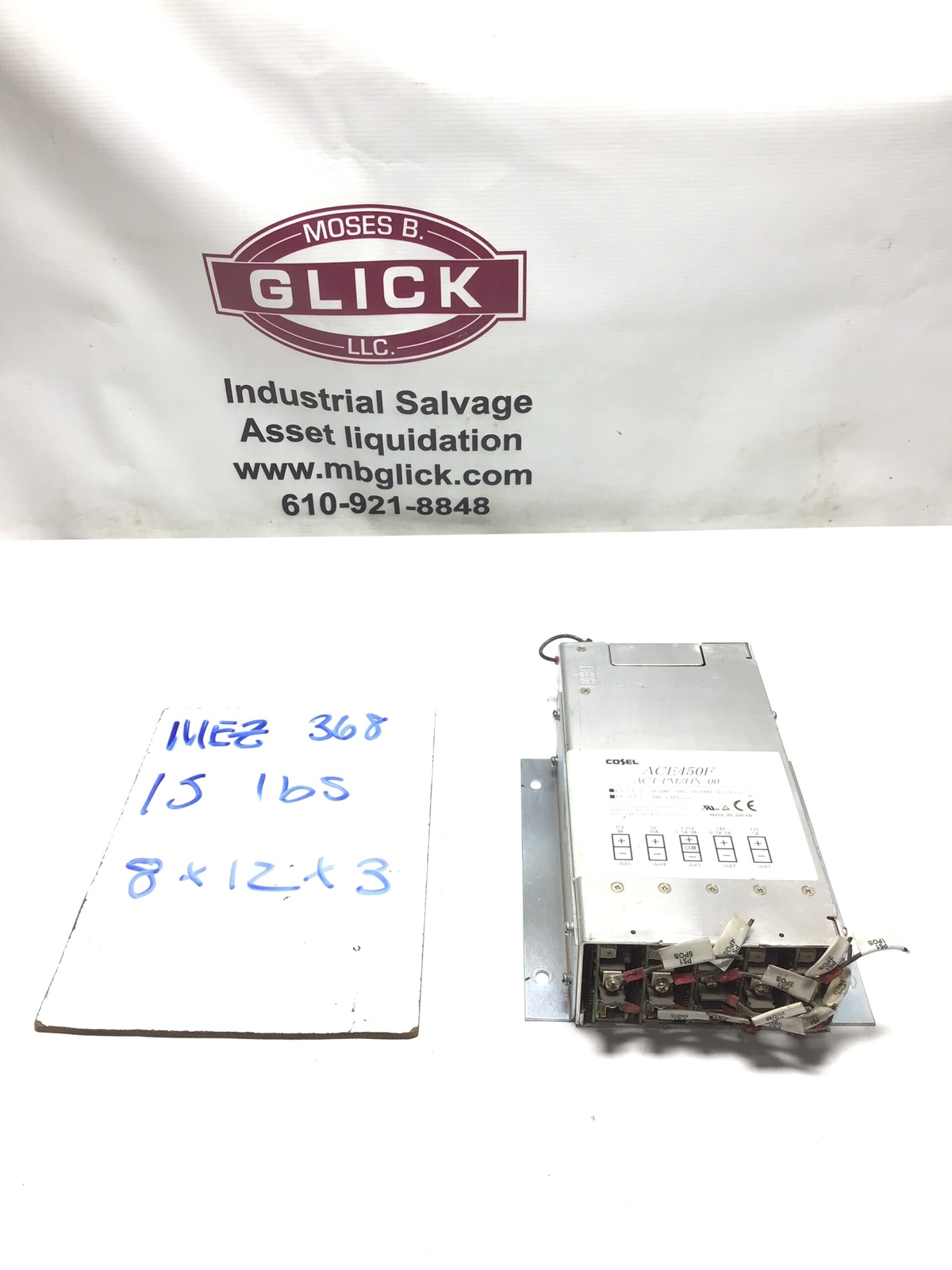 COSEL ACE450F Power Supply Input AC100-240V 50/60Hz 6.2Amax Output 400/450Wmax