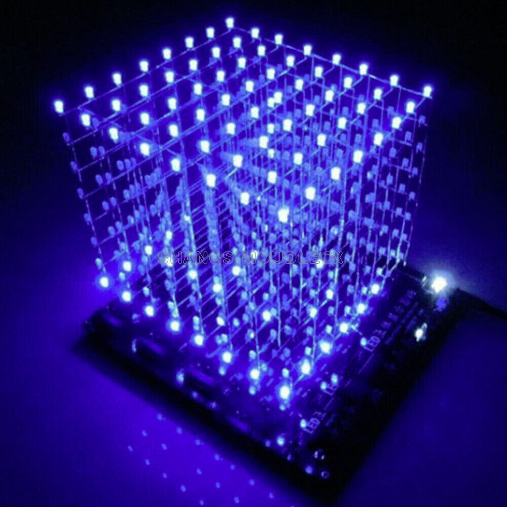 3D Light Squared DIY Kit 8x8x8 3mm LED Cube Blue Ray LED