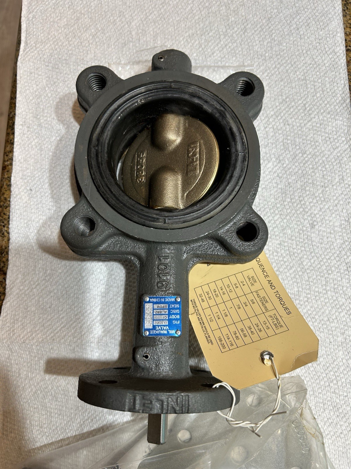 Milwaukee Valve Cl223e 3 Butterfly Valve, Lug, 3 In, Ci, Epdm Liner