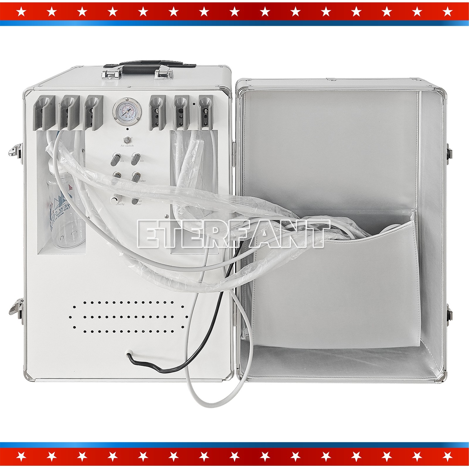 Dental Delivery Cart Treatment/Unit System Air Compressor Curing Light Scales US