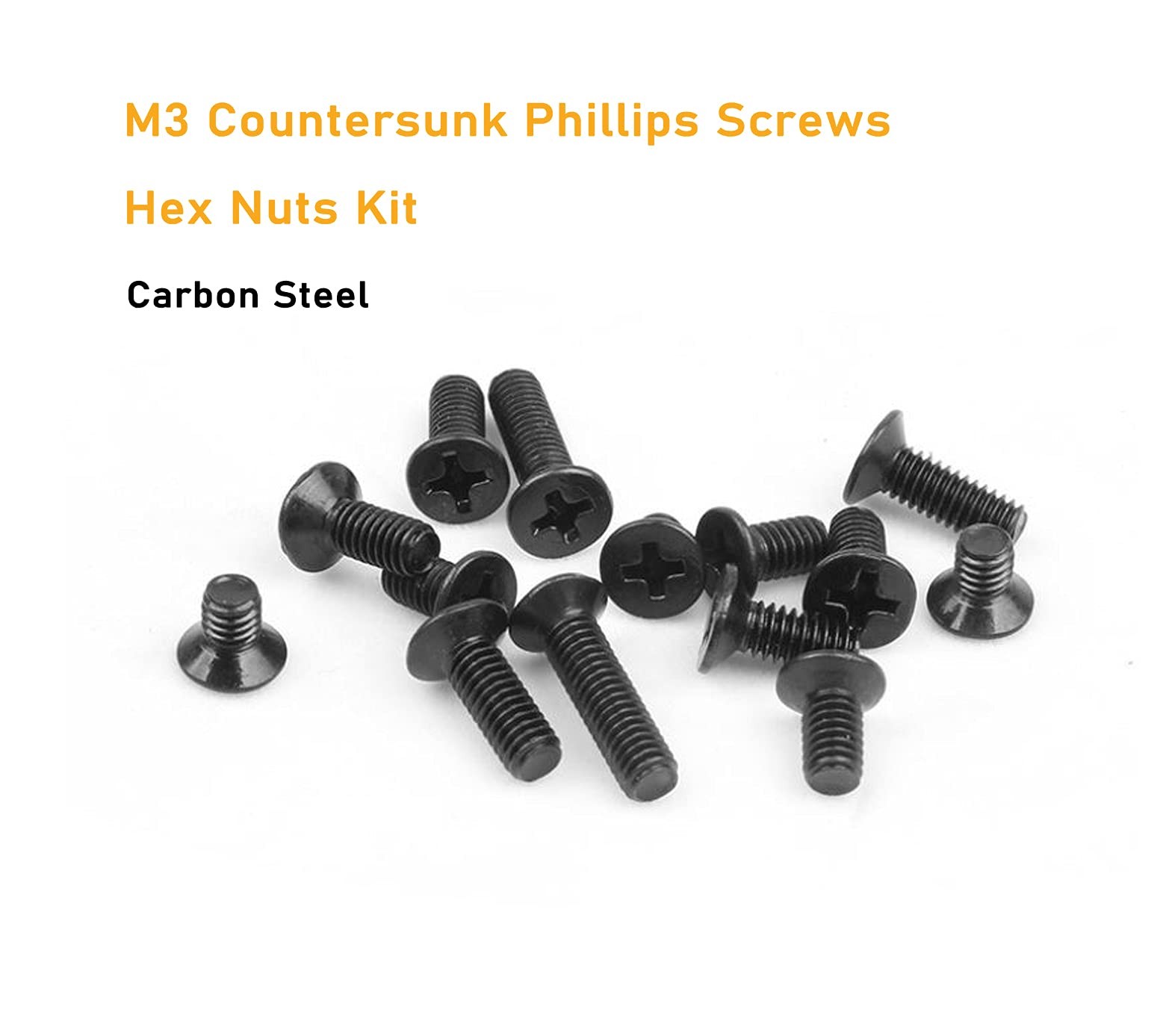 binifiMux M3 Screws Kit, 360pcs (7 Sizes) M3-0.5mm Black One Size,
