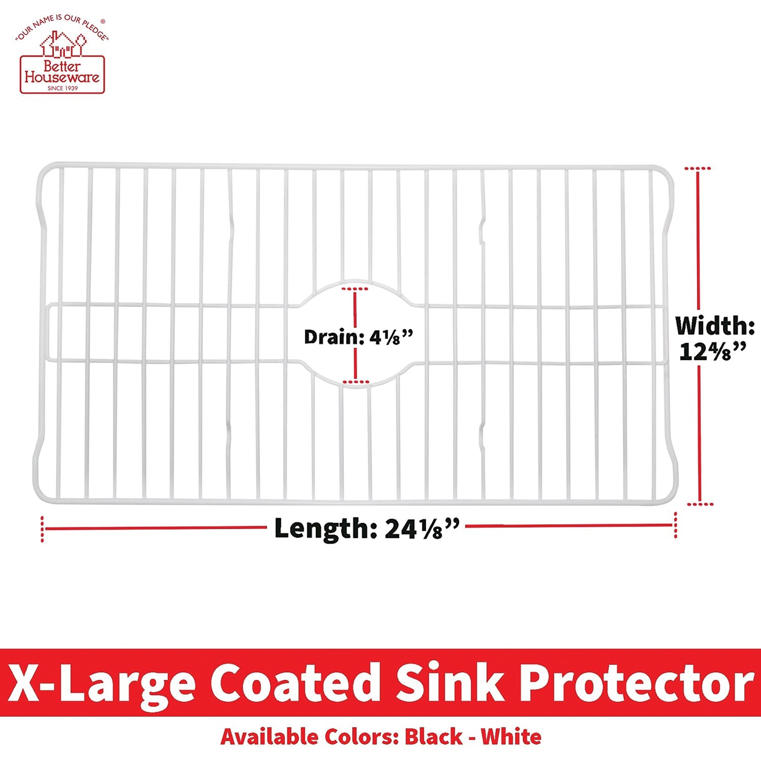 Better Houseware Extra-Large Coated Steel Sink Protector (White)