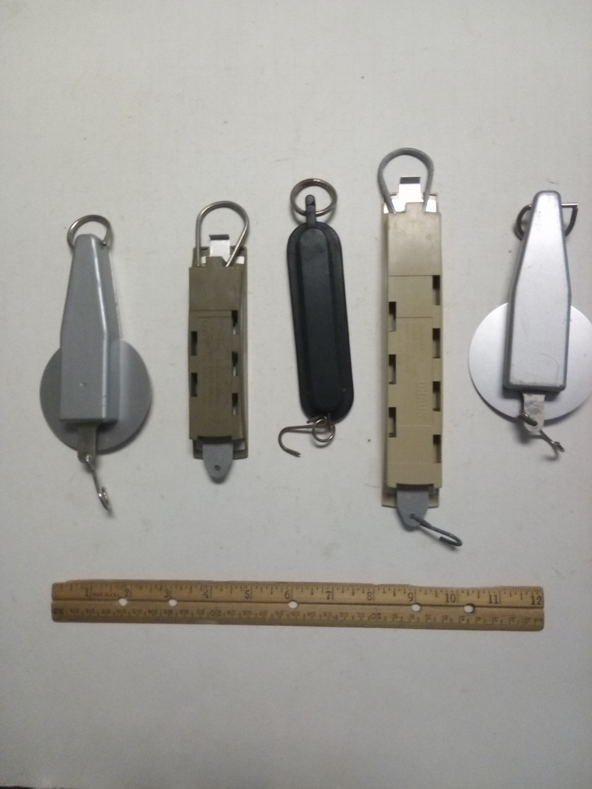 5 Different Hanging Spring Scales,Ohaus,Welch,Milvay,Grams/Ounces,School Surplus