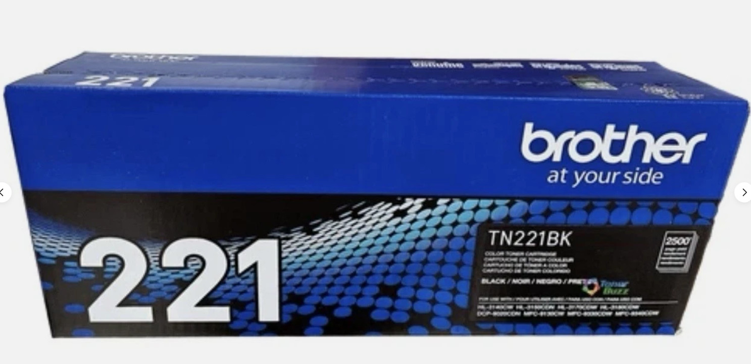Brother TN221 Toner Set BK/C/M/Y, Genuine, OEM, High Yield, 4-Pack, Sealed