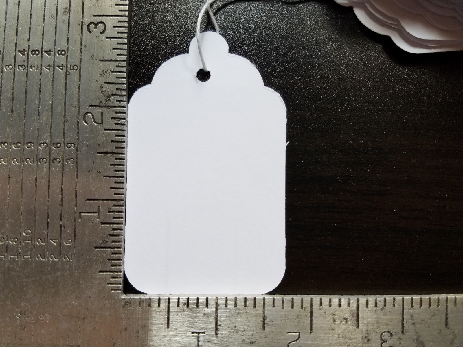 100 Blank White Merchandise Price Tags with Strings Size #8 Retail Strung Label