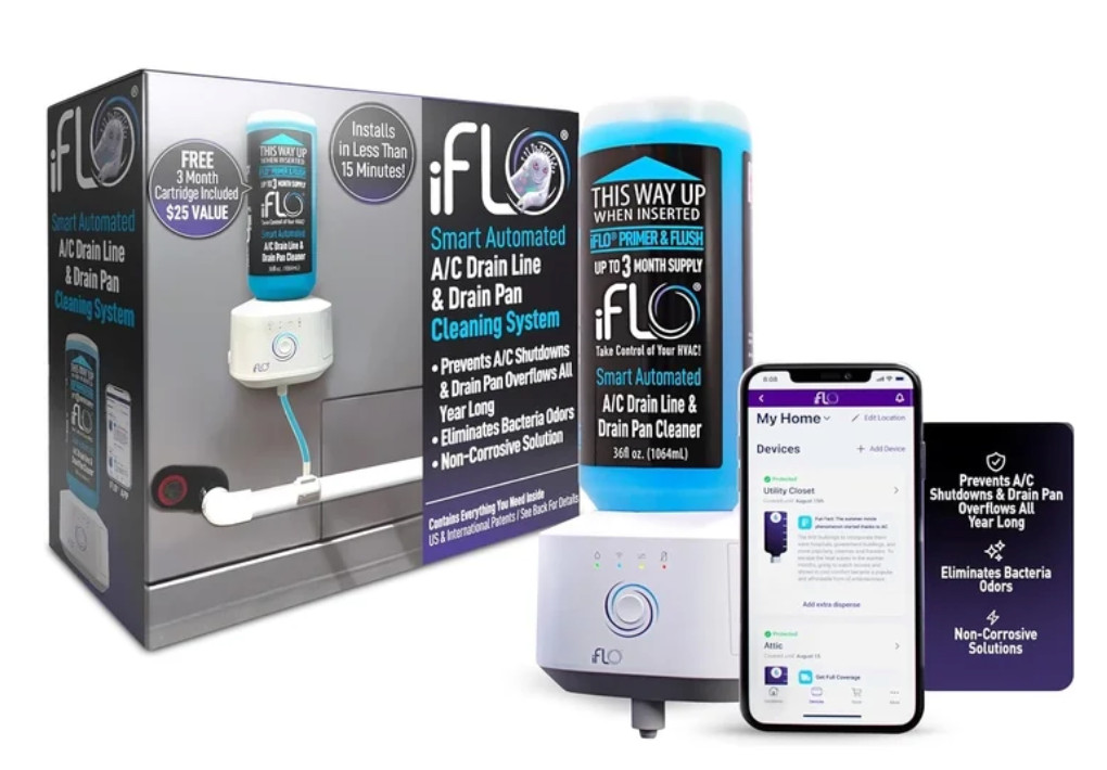 iFLO Smart Automated A/C Drain Line Cleaner HVAC 3 Month Refill Kit System New