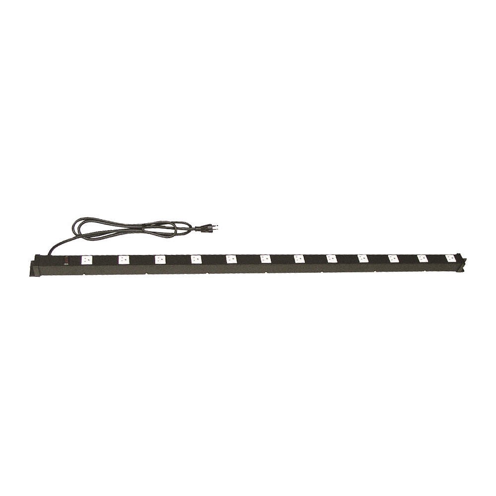 PRO-LINE MO/ES48 Power Strip,49W x 1-1/2D x 1-1/2 H,Black 2WXT7